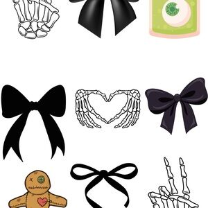 Halloween Skeleton and Bow Party Digital image